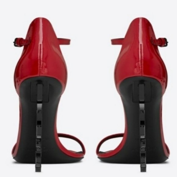 Saint Laurent Opyum YSL High Heel Sandals Red-8.5 - Picture 9 of 9